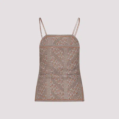 Valentino Womens  Garavani Sleeveless Metallic-knit Top In Multicolour