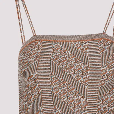 Valentino Womens  Garavani Sleeveless Metallic-knit Top In Multicolour