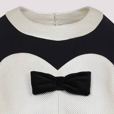 Valentino Double-bow Mini Dress In Wool In Black
