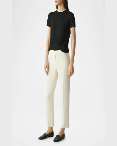 Theory Tailored Straight Trousers With Pockets And Belt Loops In Black