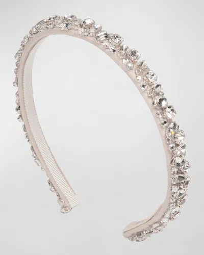 Jennifer Behr Essen Crystal-embellished Silk Headband In Crystal
