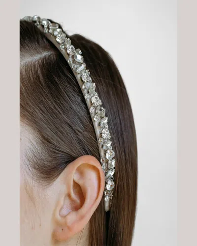 Jennifer Behr Essen Crystal-embellished Silk Headband In Crystal