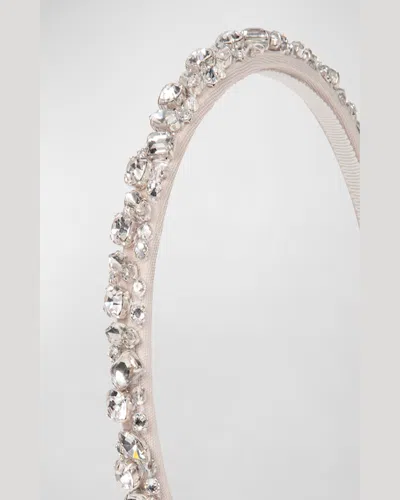 Jennifer Behr Essen Crystal-embellished Silk Headband In Crystal