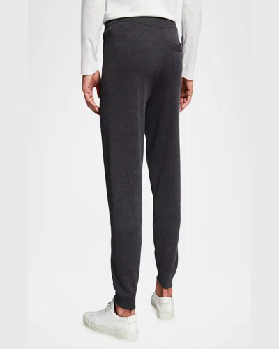 Corneliani Men's Solid Track Suit Pants In Charcoal