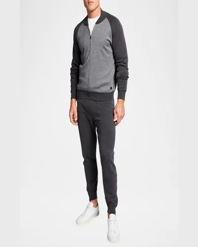 Corneliani Men's Solid Track Suit Pants In Charcoal