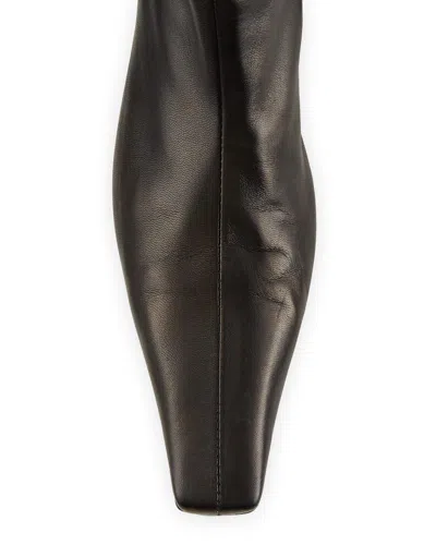 Khaite Davis Slouchy Leather Knee Boots In Black