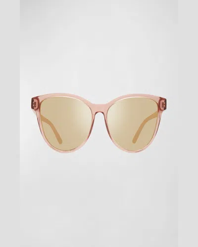 Revo Daphne Oversized Acetate Cat-eye Sunglasses In Crystal Mauve