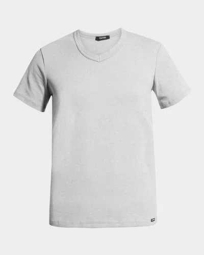 Tom Ford Gray Cotton Stretch Jersey T-shirt In Grey