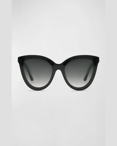 Krewe Monroe Nylon Black Cat Eye Sunglasses In Black