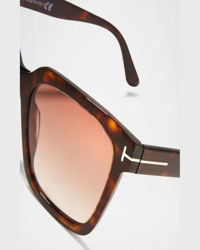 Tom Ford Selby Square Plastic Sunglasses In Gold