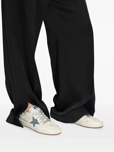 Golden Goose Ball Star Distressed Multicolored Sneakers In White