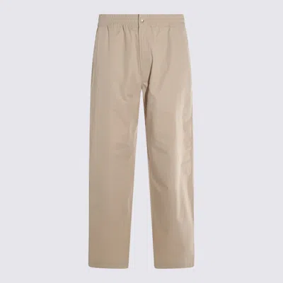 Maison Kitsuné Relaxed Fit Trousers Elastic Waistband In Beige