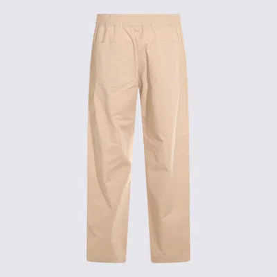 Maison Kitsuné Relaxed Fit Trousers Elastic Waistband In Beige