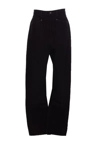Lemaire High-rise Waist Straight Leg Trousers In Black