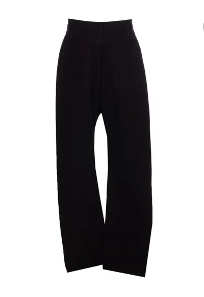 Lemaire High-rise Waist Straight Leg Trousers In Black