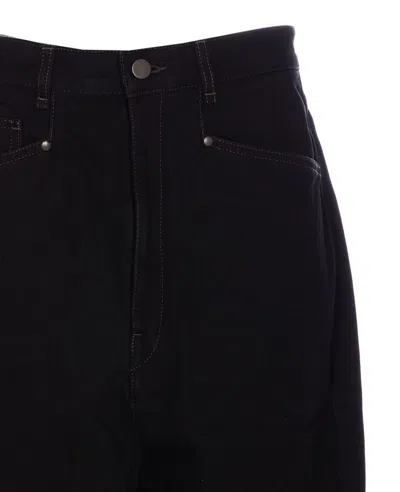 Lemaire High-rise Waist Straight Leg Trousers In Black