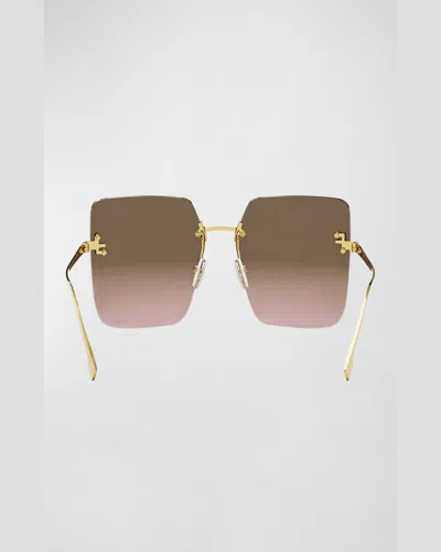 Fendi 59mm Gradient Square Sunglasses In Endura Gold