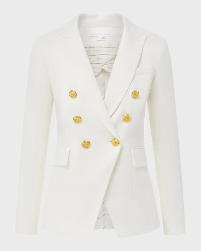 Veronica Beard Miller Dickey Double-breasted Grain De Poudre Blazer In Off White Gold
