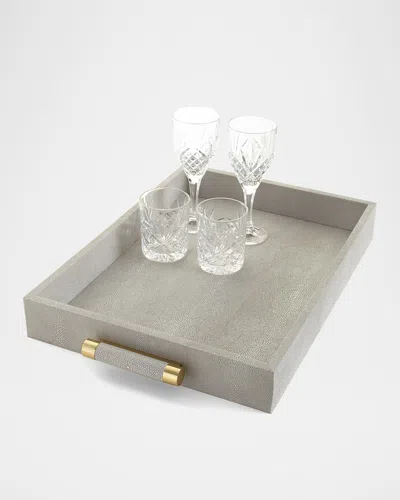 Aerin Chocolate Shagreen Rectangular Tray In Dove