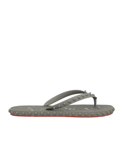 Christian Louboutin Flip-flops In Gray