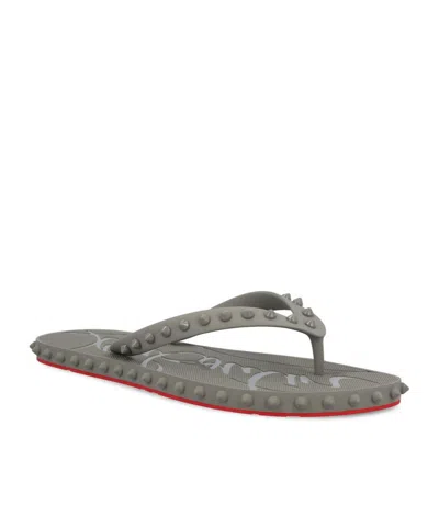 Christian Louboutin Flip-flops In Gray