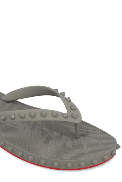 Christian Louboutin Flip-flops In Gray