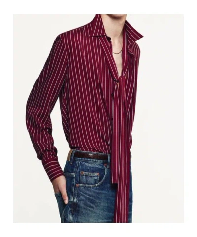 Saint Laurent Bordeaux Clothing Shirts In Red