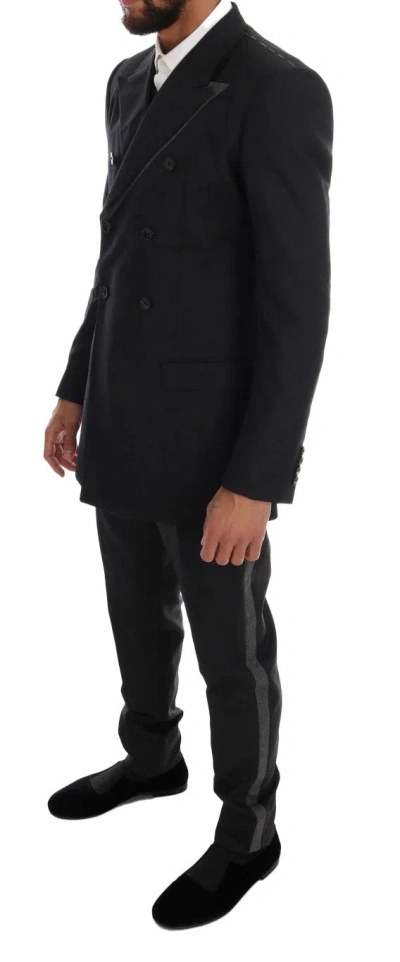 Dolce & Gabbana Elegant Gray Double Breasted Wool Suit In Gray