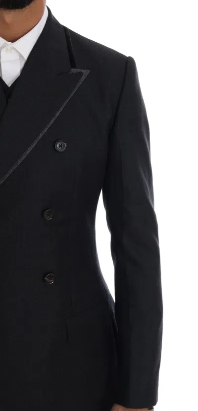 Dolce & Gabbana Elegant Gray Double Breasted Wool Suit In Gray