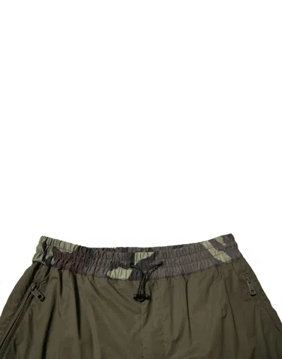 Dolce & Gabbana Multicolor Camouflage Jogger Cargo Men's Pants In Green