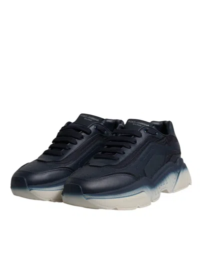 Dolce & Gabbana Navy Blue Daymaster Low Top Men Sneakers Shoes In Navy Blue