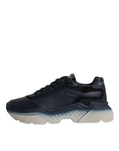 Dolce & Gabbana Navy Blue Daymaster Low Top Men Sneakers Shoes In Navy Blue