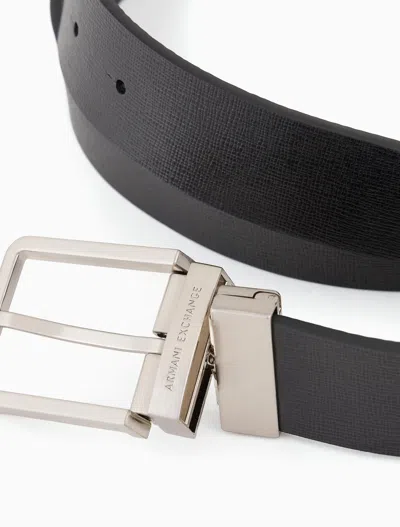 Armani Exchange Leather Belt Set With Two Prongs