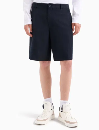 Armani Exchange Bermuda Shorts In Stretch Gabardine