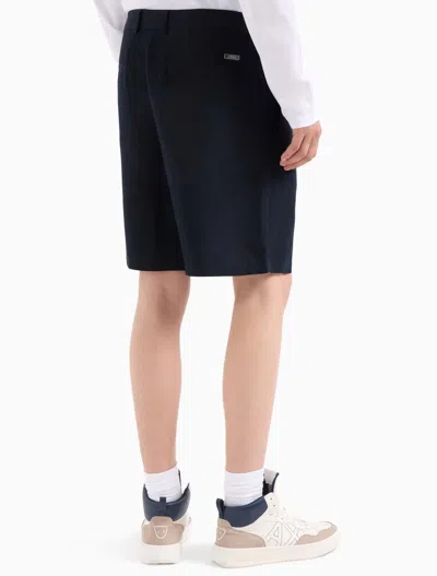 Armani Exchange Bermuda Shorts In Stretch Gabardine