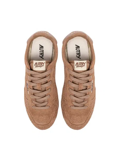 Autry 'windspin Low' Brown Sneaker With Logo On The Side And On The Heel