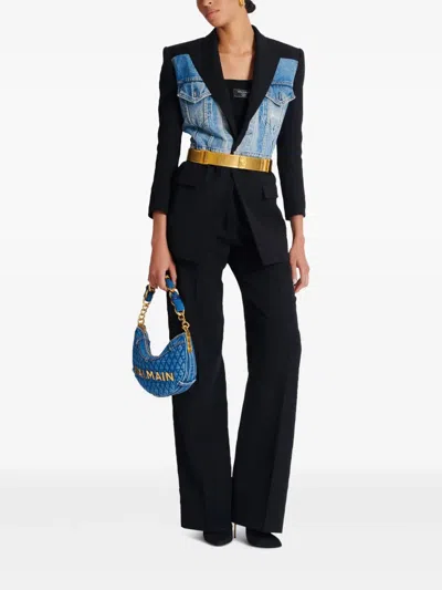 Balmain Wool Trousers With Front Pleats And Wide Leg
