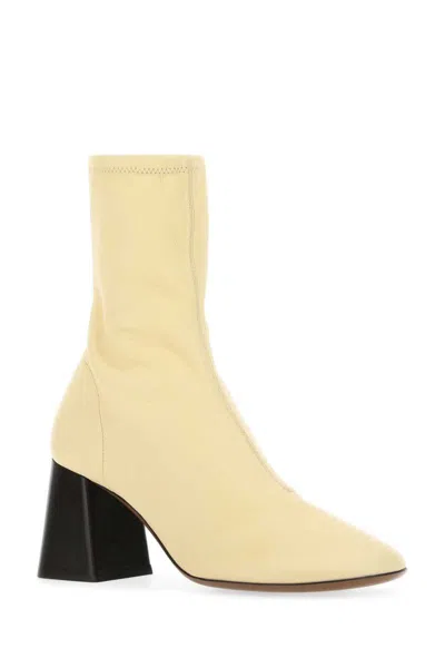 Neous Cream Leather Lepus Ankle Boots In Yellow