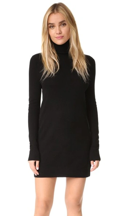 Equipment Oscar Cashmere Turtleneck Mini Dress In Black