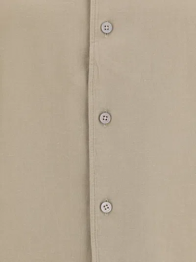 Zegna Cash Button Front Shirt In Brown