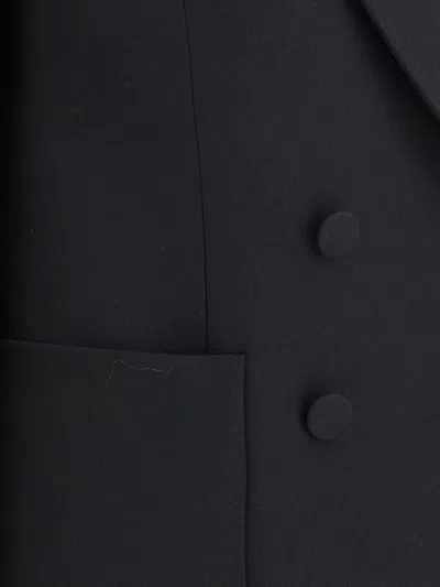 Valentino Double-breasted Blazer With Wide Peak Lapels In Black
