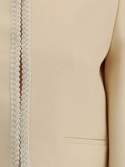 Valentino Garavani Women Cream Crepe Couture Blazer In Beige