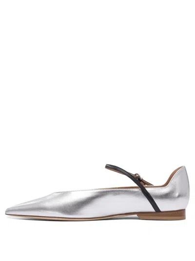 Lella Baldi Silver Rubber Ballerinas In White