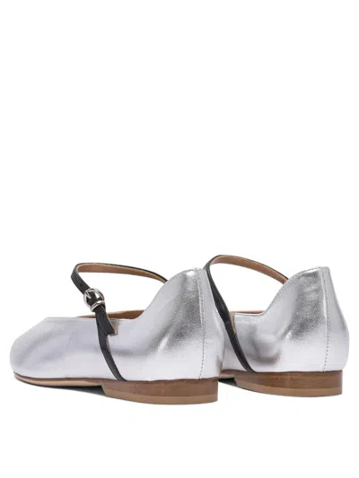 Lella Baldi Silver Rubber Ballerinas In White