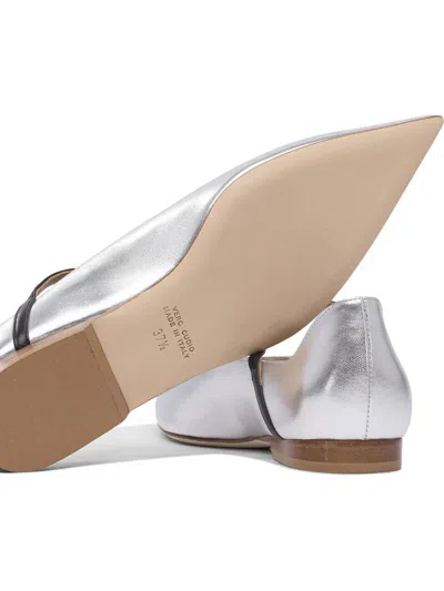Lella Baldi Silver Rubber Ballerinas In White