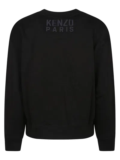 Kenzo Happy Tiger Embroidered Sweatshirt In Black