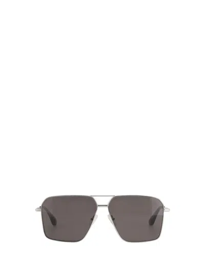 Alexander Mcqueen Geometric Metal Frame Sunglasses In Grey