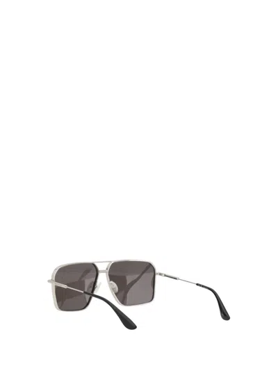 Alexander Mcqueen Geometric Metal Frame Sunglasses In Grey