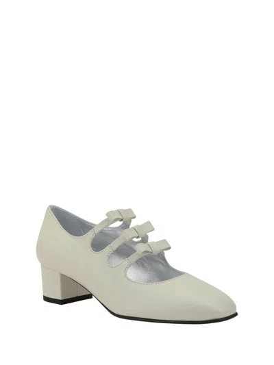 Carel Paris Kinette Leather Mary Jane Pumps In White