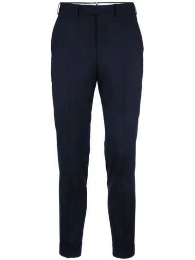Pt Torino Slim Fit Trousers Pressed Crease In Blue